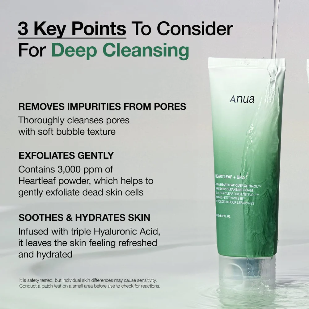 ANUA Heartleaf Quercetinol Pore Deep Cleansing Foam 150mL